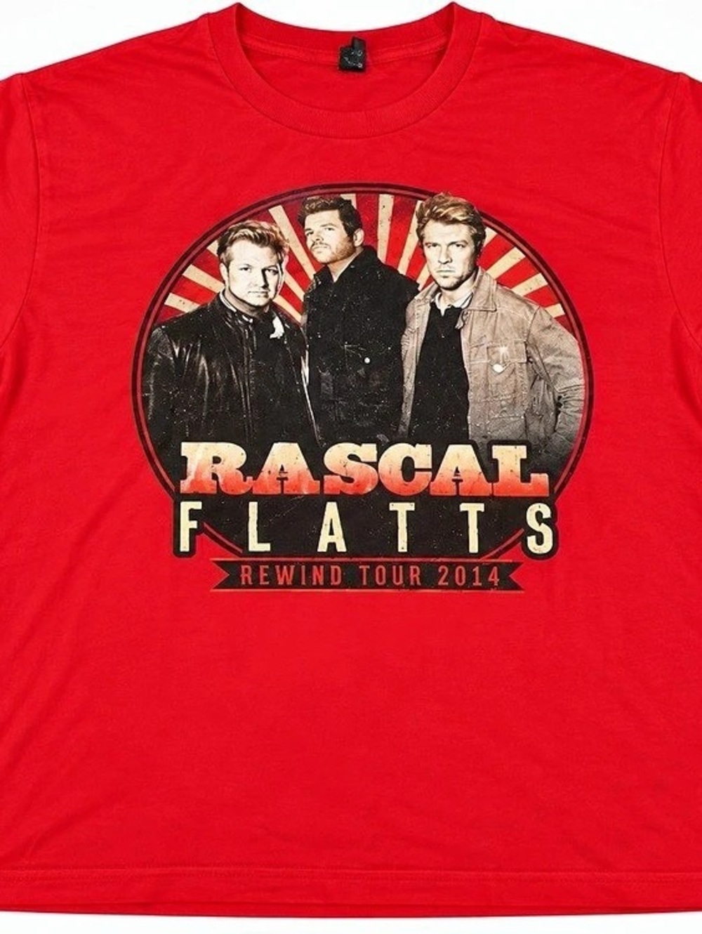 Rascal Flatts Rewind Tour 2014 Concert Graphic Tee XL Red